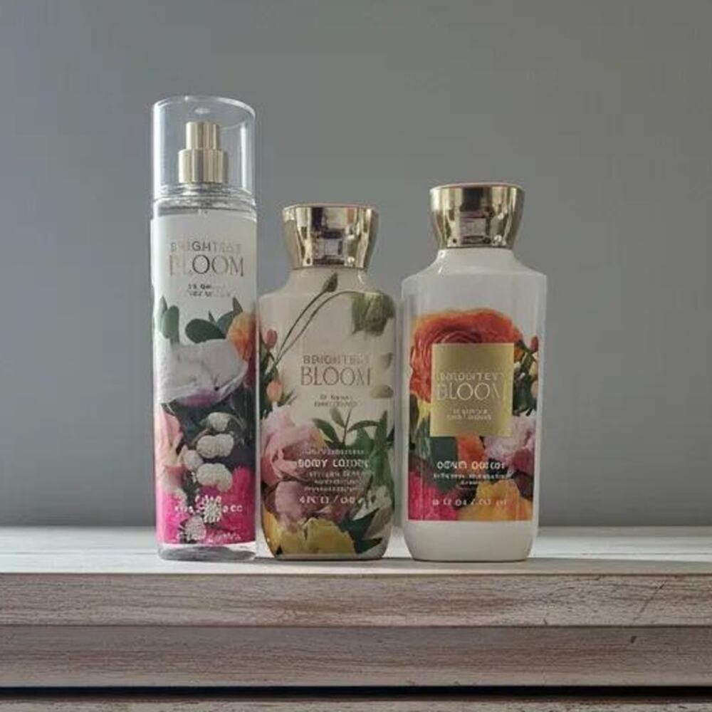 NEW Bath & Body Works Brightest Bloom Bath Care Lotion Wash Fragrance Mist - 3pc